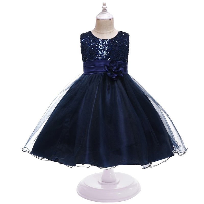 Girl Clothing Flower Sequins Dress For Christmas Halloween Brithday Party 3-10Y Kid Princess Tutu Dresses Child Vestidos Clothes