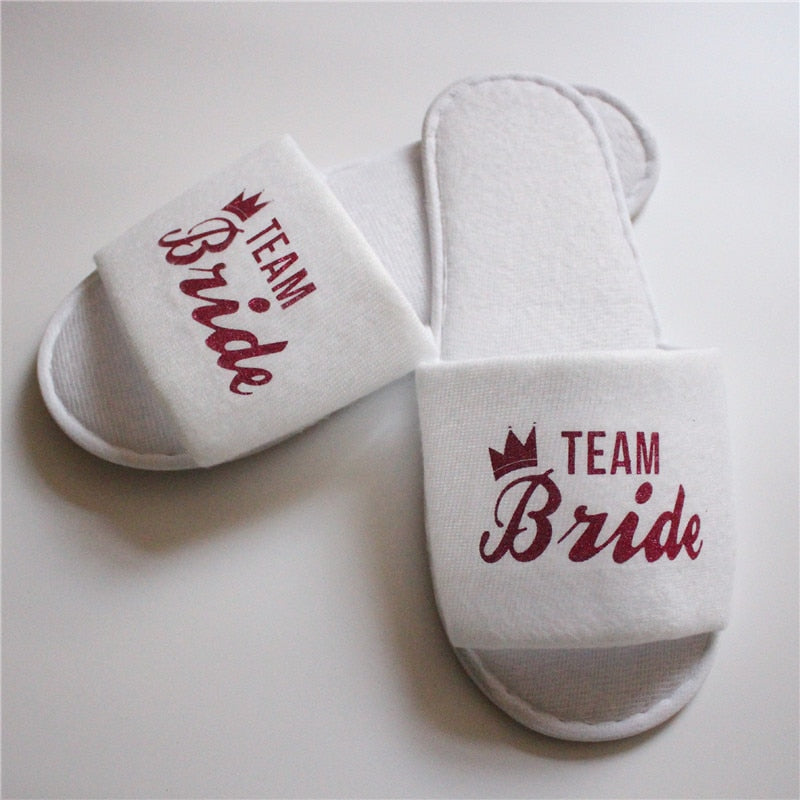 Bride Soft Slippers Team Bride Shower Wedding Party Decoration Gift Team Bridesmaid Party Hen Party Decoration 1 Pair