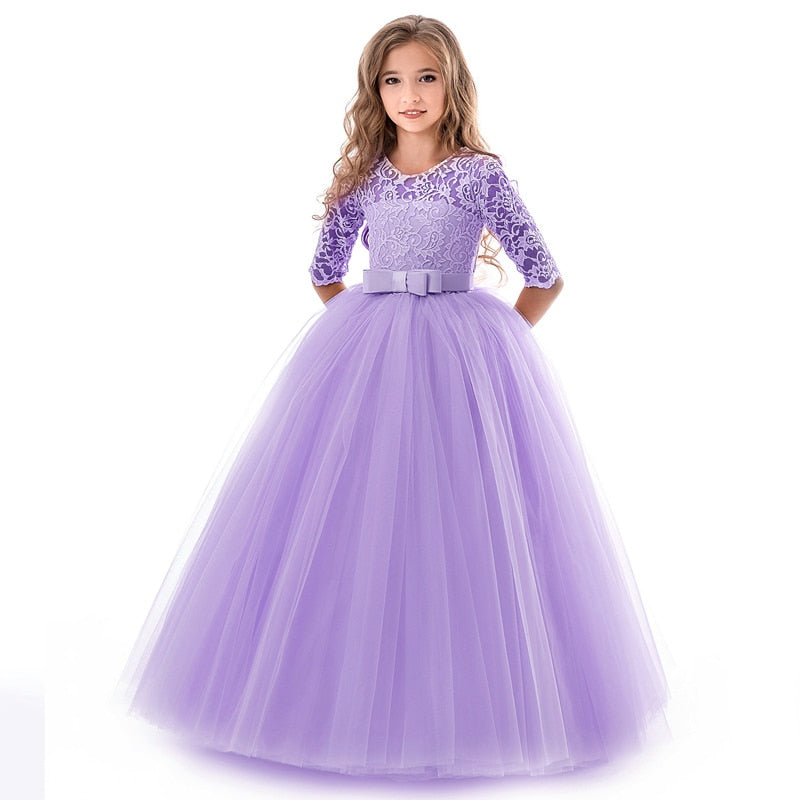 Summer Girls Princess Dress Teenage Children Long Evening Party Wedding Dress Kids Dresses For Girls 8 9 10 12 14 Year 40