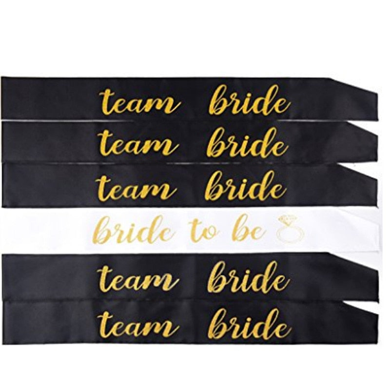 Wedding Decorations Bridal Shower Wedding Veil Team Bride To Be Satin Sash Bachelorette Party Girl Hen Party Decoration Supplies