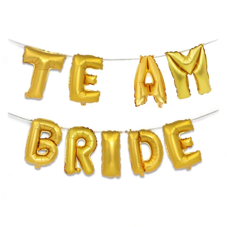 Wedding Bridal Shower 16inch Gold Silver Bride To Be Letter Foil Balloons Diamond Ring Balloon for Hen Party Favors Decoration,B