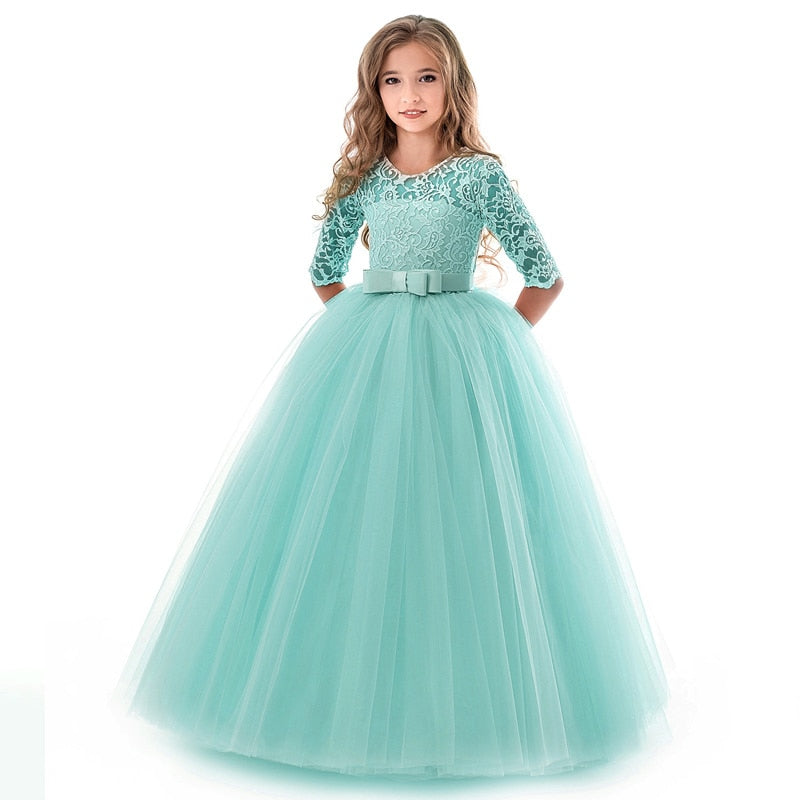 Summer Girls Princess Dress Teenage Children Long Evening Party Wedding Dress Kids Dresses For Girls 8 9 10 12 14 Year 40