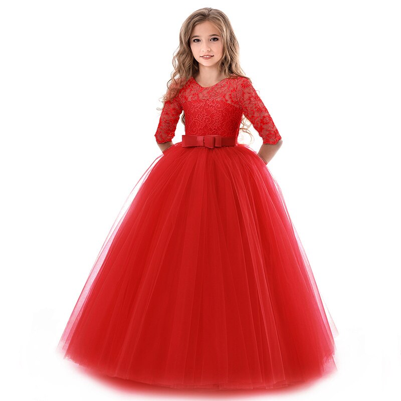 Summer Girls Princess Dress Teenage Children Long Evening Party Wedding Dress Kids Dresses For Girls 8 9 10 12 14 Year 40