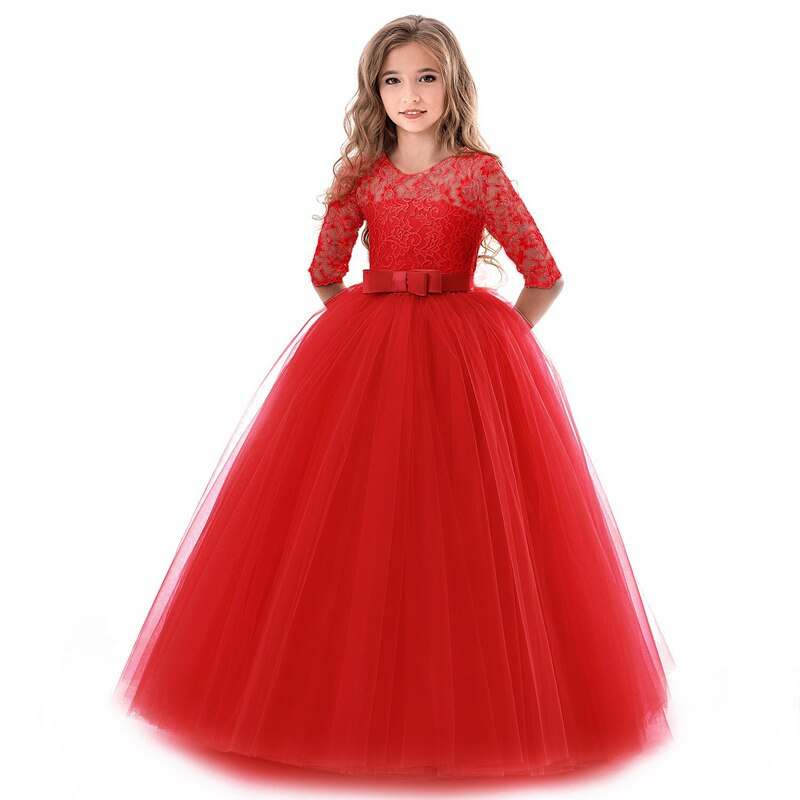 Summer Girls Princess Dress Teenage Children Long Evening Party Wedding Dress Kids Dresses For Girls 8 9 10 12 14 Year 40