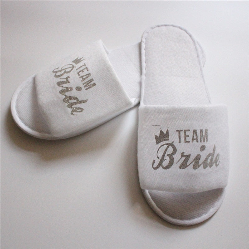 Bride Soft Slippers Team Bride Shower Wedding Party Decoration Gift Team Bridesmaid Party Hen Party Decoration 1 Pair