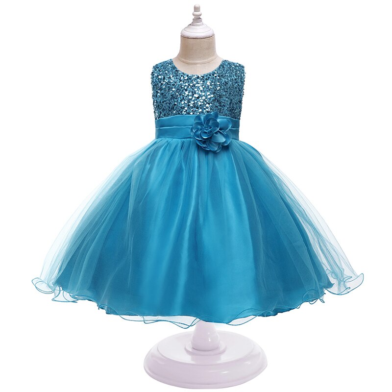 Girl Clothing Flower Sequins Dress For Christmas Halloween Brithday Party 3-10Y Kid Princess Tutu Dresses Child Vestidos Clothes