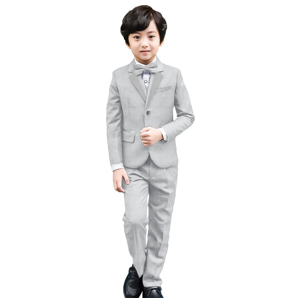 LOLANTA 5Pcs Black Toddler Boys Suits Wedding Formal Children Suit Tuxedo Dress Party Ring bearer 3-12 Years Kids Gentlemen Suit