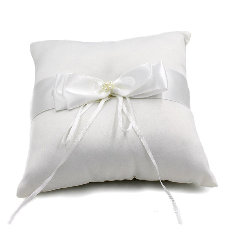 Wedding Ring Pillow, Ivory Ring Bearer Pillow,Ring Bearer Cushion