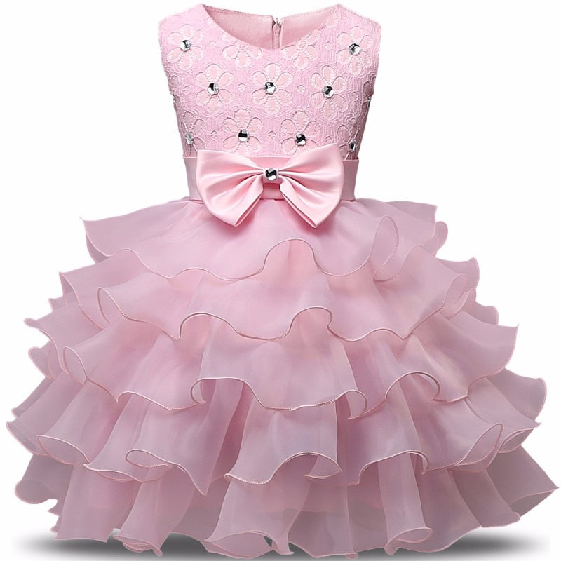 Children Luxury Party Formal Dress For Wedding Birthday Kids Christmas Ceremonies Dresses For Girls Lace Tutu Flower Girls Dress