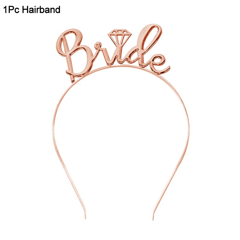 Rose Gold Bride To Be Letter Foil Ballon Bride Veil Sash Headband Wedding Decorations Bridal Shower Bachelorette Party Supplies