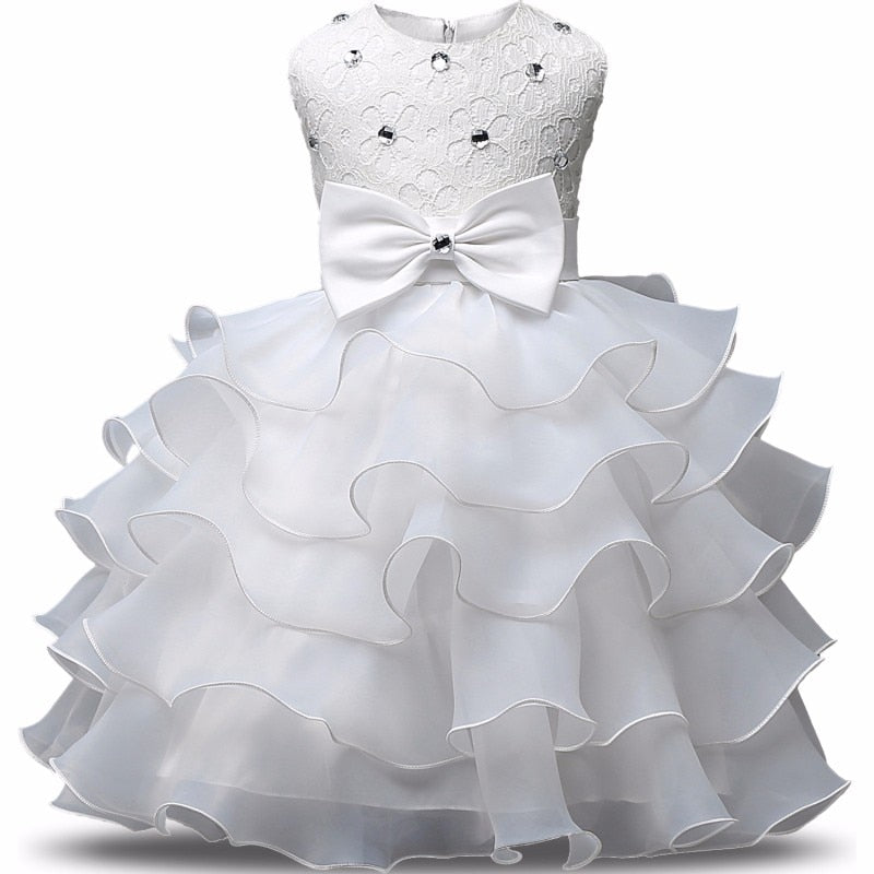 Children Luxury Party Formal Dress For Wedding Birthday Kids Christmas Ceremonies Dresses For Girls Lace Tutu Flower Girls Dress