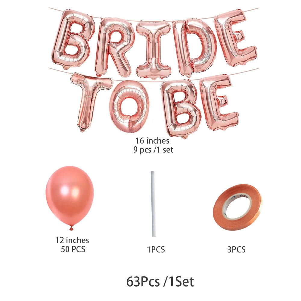 Bride To Be Letter Foil Balloons Bridal Bachelor Party Wedding Bridal Shower Balloon Set Valentines Decoration Supplies