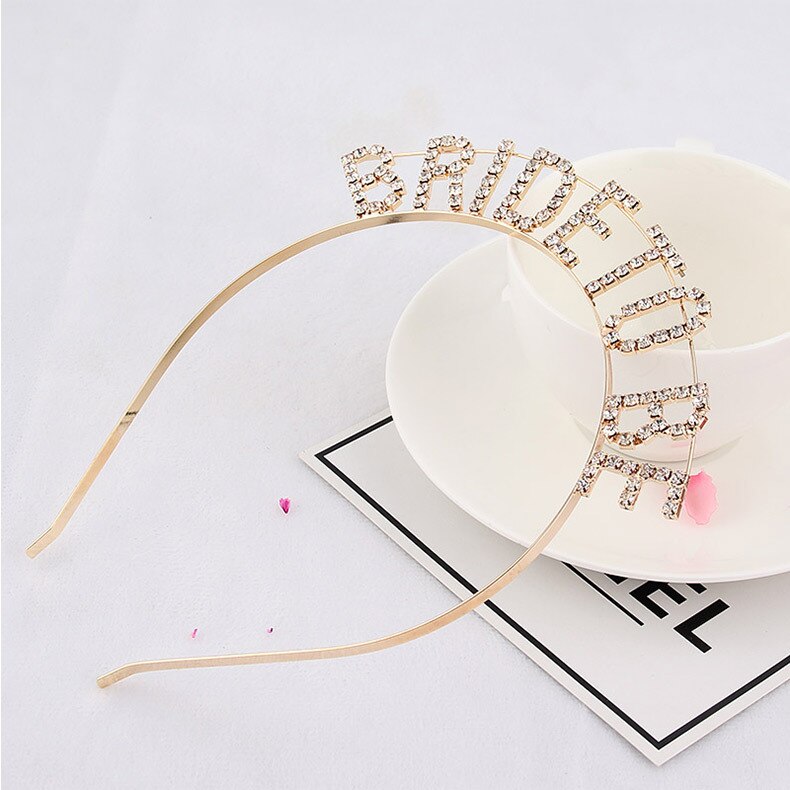 Silvery Women Crystal Team Bride To Be Bridesmaid Tiara Crown Hen Party Headband Bachelor Wedding Rhinestone Bridal Decoration