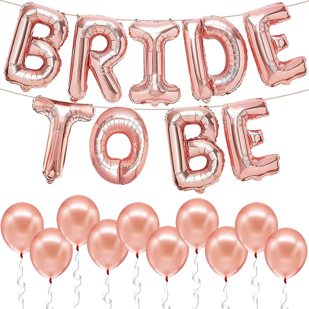 Bride To Be Letter Foil Balloons Bridal Bachelor Party Wedding Bridal Shower Balloon Set Valentines Decoration Supplies