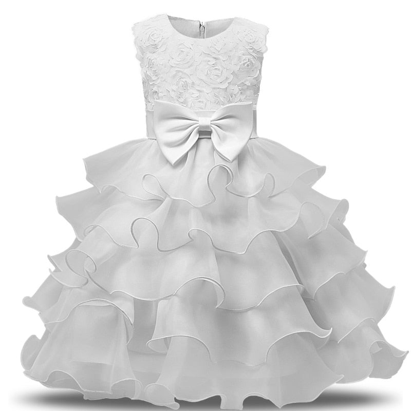 Children Luxury Party Formal Dress For Wedding Birthday Kids Christmas Ceremonies Dresses For Girls Lace Tutu Flower Girls Dress