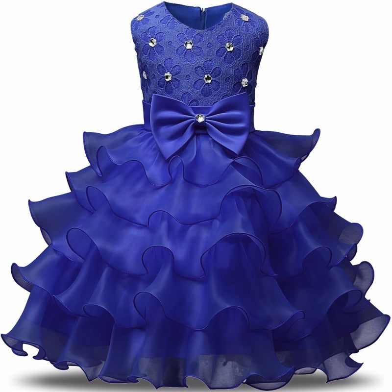 Children Luxury Party Formal Dress For Wedding Birthday Kids Christmas Ceremonies Dresses For Girls Lace Tutu Flower Girls Dress