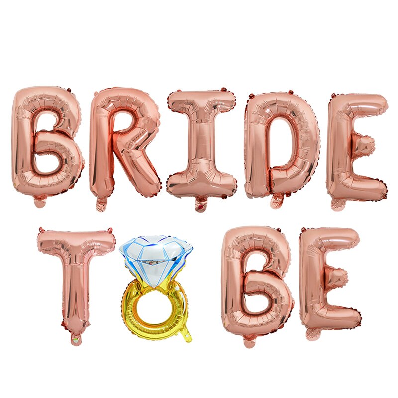 Rose Gold Bride To Be Letter Foil Ballon Bride Veil Sash Headband Wedding Decorations Bridal Shower Bachelorette Party Supplies