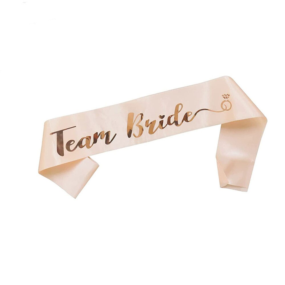 1Set Rose Gold Team Bride To Be Satin Sash for Bachelorette Party Decoration Girl Hen Party Wedding Bridal Shower Decor Supplies