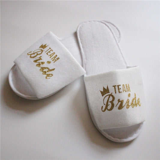 Bride Soft Slippers Team Bride Shower Wedding Party Decoration Gift Team Bridesmaid Party Hen Party Decoration 1 Pair