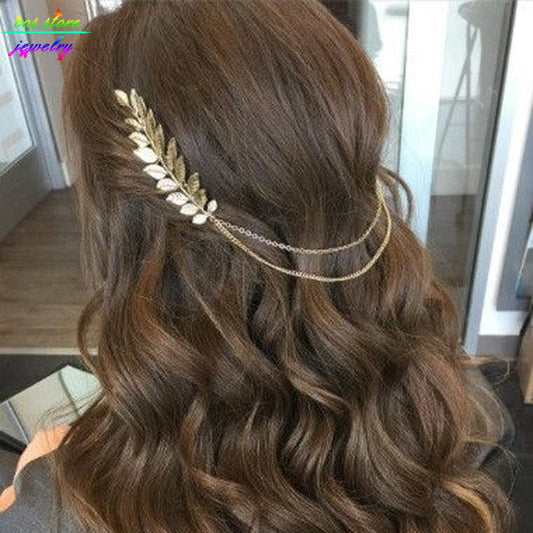 Summer Style Bohemia Leaves Head Crown  Chain And Leaves Hair Comb Wedding Hair Accessories Bijoux