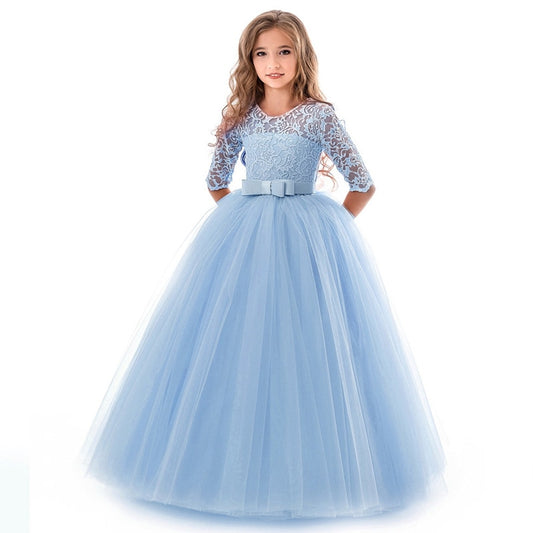 Summer Girls Princess Dress Teenage Children Long Evening Party Wedding Dress Kids Dresses For Girls 8 9 10 12 14 Year 40