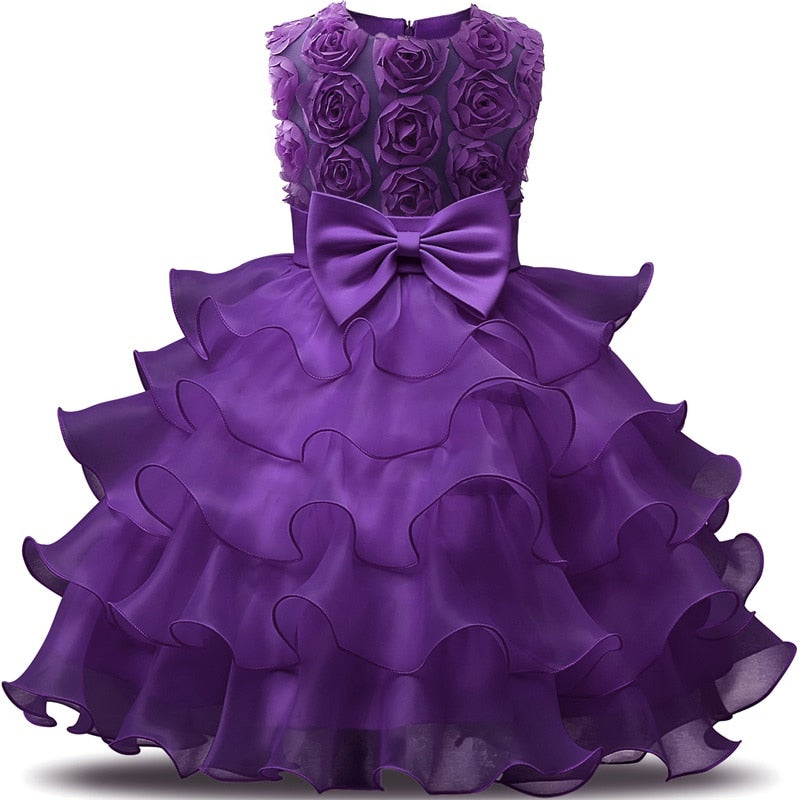 Children Luxury Party Formal Dress For Wedding Birthday Kids Christmas Ceremonies Dresses For Girls Lace Tutu Flower Girls Dress